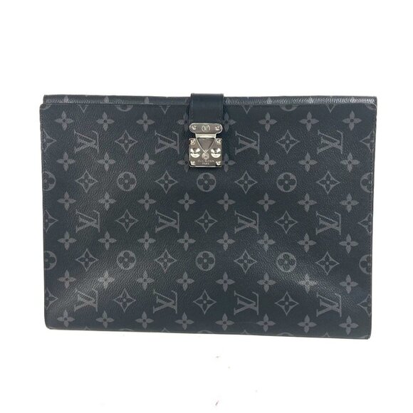 LOUIS VUITTON Black Monogram Clutch Bag - Picture 1 of 14